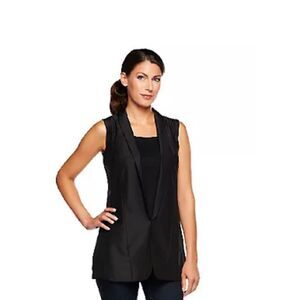 Jennifer Hudson Collection Womens Size 3X Vest Black Sheer Inset Detail NWT‎